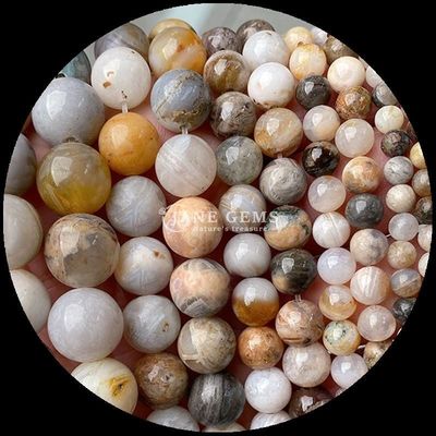 Forma redonda 8mm Pedras preciosas naturais Bolas de Ágata Vários Bolas de Ágata Carneliana Amarelo Listrado Ágata Bolas de Ágata Soltas para jóias DIY