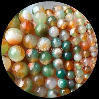 Forma redonda 8mm Pedras preciosas naturais Bolas de Ágata Vários Bolas de Ágata Carneliana Amarelo Listrado Ágata Bolas de Ágata Soltas para jóias DIY