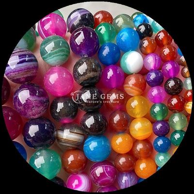 Bolas de ágata listradas Bolas de pedra preciosa 8mm para joias Fazer artesanato