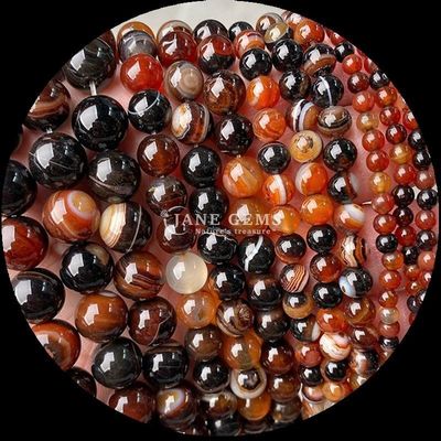 Bolas de ágata listradas Bolas de pedra preciosa 8mm para joias Fazer artesanato