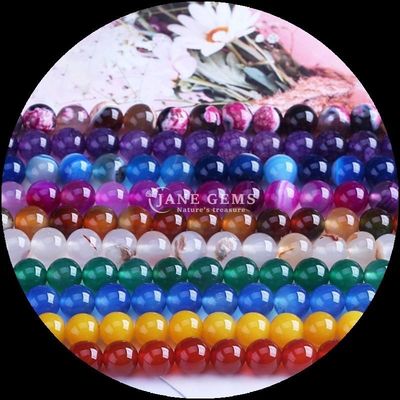 Gemas Naturais Assorted Bead DIY Jewelry Making com pérolas de ágata roxa e amarela