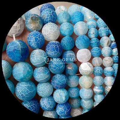 Pedras preciosas de forma redonda contas amarelo azul agate temperado fios soltos para jóias DIY