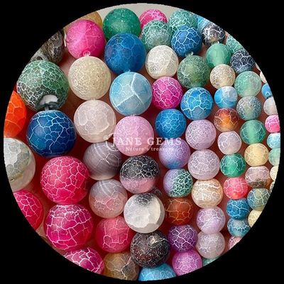 Multicolored Agate Beads 8mm tamanho da coroa Natural Pedras preciosas de corte redondo Arco-íris climatizado Agate Cabeças soltas para DIY presente
