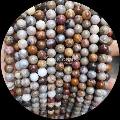 Perlas de Ágata Multicolor personalizadas em forma redonda de 8 mm para fabricação de jóias