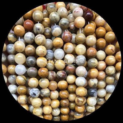 Perlas de Ágata Multicolor personalizadas em forma redonda de 8 mm para fabricação de jóias