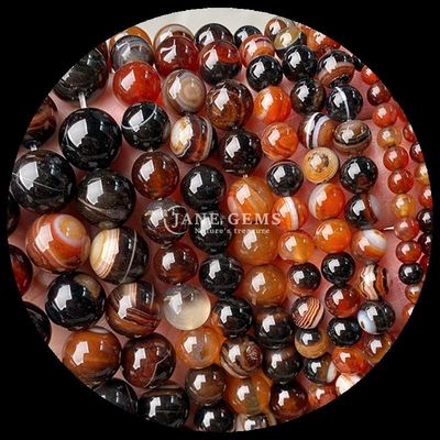 Perlas de Ágata Multicolor personalizadas em forma redonda de 8 mm para fabricação de jóias