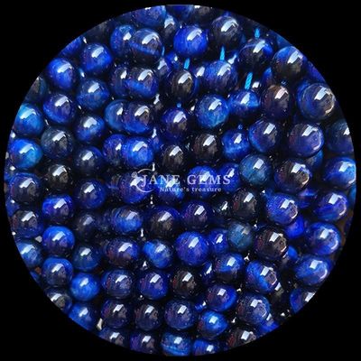 Pedras preciosas de forma redonda de contas de olho de tigre azul fios de contas soltas para jóias e presentes DIY