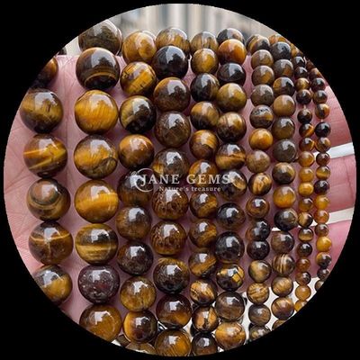 DIY Jewelry Making Essential Gems Bead 8mm Forma Redonda Olho de Tigre Filamentos de contas soltos