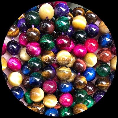 DIY Jewelry Making Essential Gems Bead 8mm Forma Redonda Olho de Tigre Filamentos de contas soltos