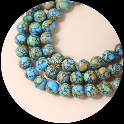Bolas de pedra natural de várias cores, joias de bricolage Bolas de turquesa