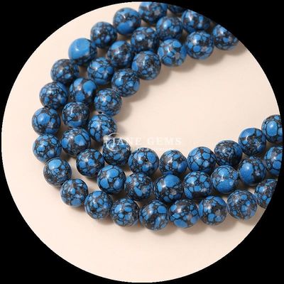 Bolas de pedra natural de várias cores, joias de bricolage Bolas de turquesa