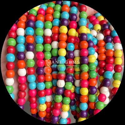 Bolas de pedra natural de várias cores, joias de bricolage Bolas de turquesa
