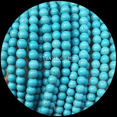 DIY Jewelry Making Round Cut Gemstone Turquoise Bead Strands em 8mm Tamanho e Várias Cores