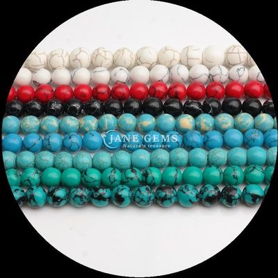DIY Jewelry Making Round Cut Gemstone Turquoise Bead Strands em 8mm Tamanho e Várias Cores