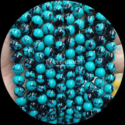 DIY Jewelry Making Round Cut Gemstone Turquoise Bead Strands em 8mm Tamanho e Várias Cores