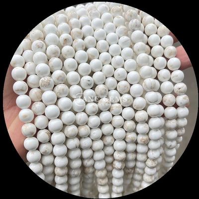 Pedras preciosas de corte redonda multicoloridas Vários tipos Howlite contas de turquesa africana para jóias de bricolage