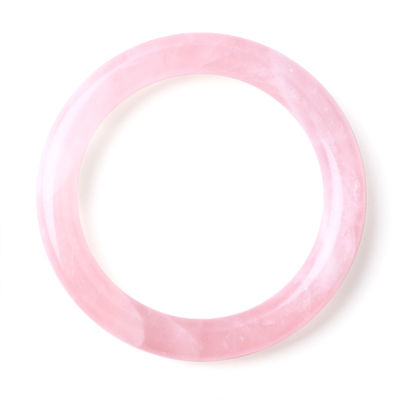 Pedra natural de cristal polido rosa rosa quartzo bracelete de cristal jóias para presente de aniversário