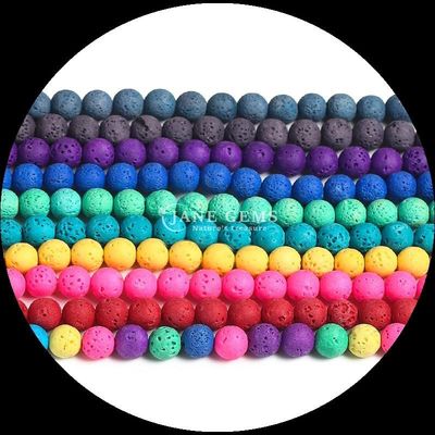 Pedra preciosa multicolor Várias cores Pedra de lava natural Pedra curativa Fios de contas soltos para jóias DIY