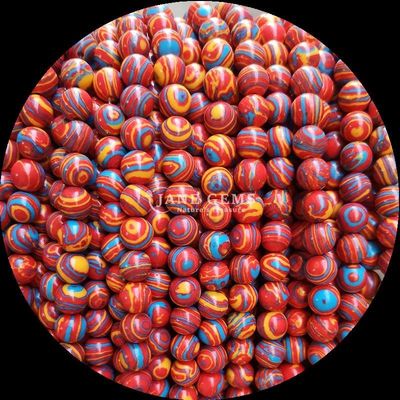 Fio de contas de malaquita sintética perfeito para pulseiras redondas de várias cores