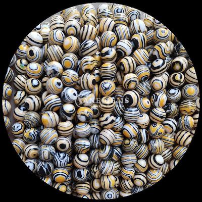 Perlas de pedra preciosa Várias cores sintéticas Perlas de malaquita para fabricação de jóias DIY