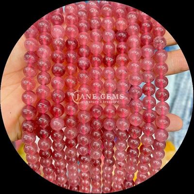Gemas de corte redonda contas de várias cores calcédonias fios de contas soltas adequadas para pulseiras de origem