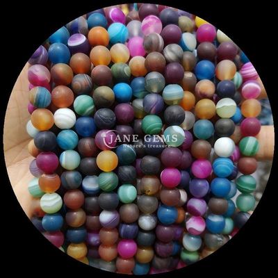 Pedra preciosa natural várias bandas de ágata fria de ágata redonda frascos de contas soltas A adição perfeita à sua coleção de colares