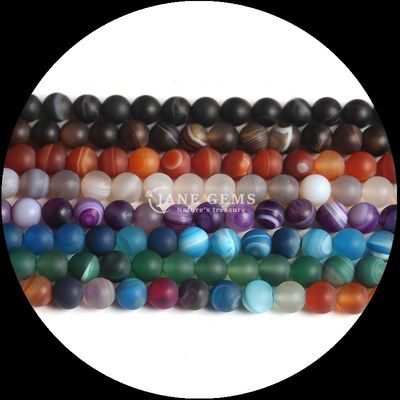 8mm Natural gemstone contas gemas contas várias bandas de ágata congelada fios de contas soltas para acessórios artesanais de contas