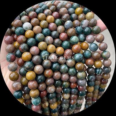 Forma redonda gemas contas Perfeito para pulseiras Vários tipos de pedra Sangue de dragão Ágata indiana Rondas soltas gemas de pedras preciosas