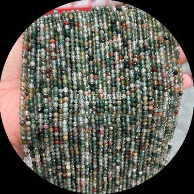 Pedras preciosas naturais contas de corte redondo cristal de curas de facetas mini pedras preciosas musgo ágata floco de neve obsidiana vários fios de contas soltas ideal para acessórios artesanais