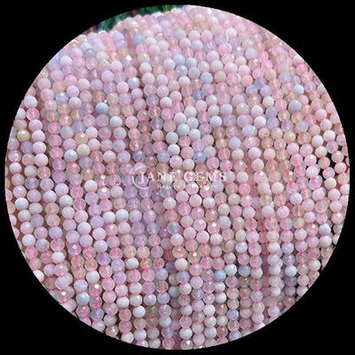 DIY Jewelry Making with Gems Bead Assorted Coloração de gemstone do mercado Round Faceted Morganite Quartz cristal claro Cura soltos gemstone Bead Strands