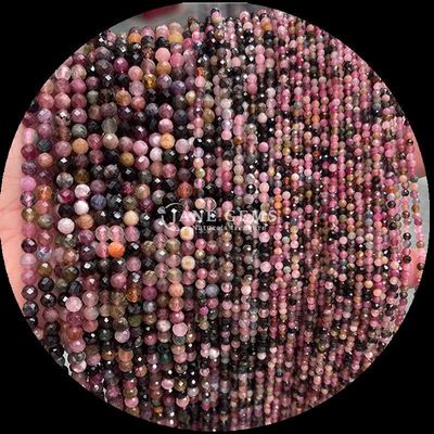 Melhore sua joalheria de bricolage com pedras preciosas forma redonda e pedras preciosas naturais vários cristal natural pedra curativa Dálmata jaspe turmalina solta mini facetas cordas de contas