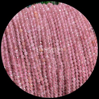 Perlas de gemas redondas A escolha definitiva para fazer jóias e acessórios personalizados Vários tipos de rubi Zoisite morango Quartzo Mini Facetado Filamentos de contas soltas Cristal Pedras de cura
