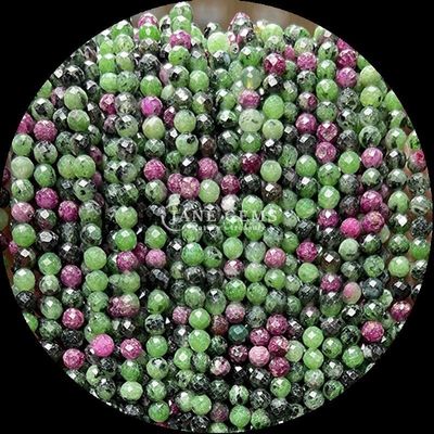 Perlas de gemas redondas A escolha definitiva para fazer jóias e acessórios personalizados Vários tipos de rubi Zoisite morango Quartzo Mini Facetado Filamentos de contas soltas Cristal Pedras de cura