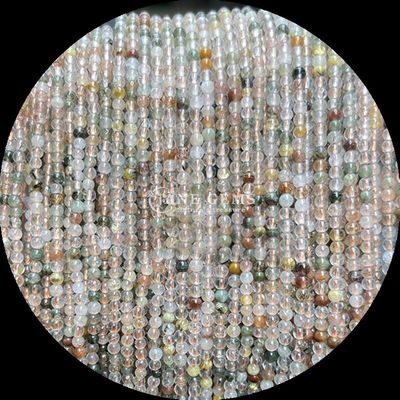 Pedra preciosa polida de várias cores Mini contas redondas de jardim Quartz Pedra de lua para artesanato e design superiores